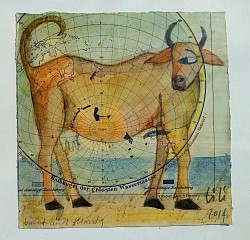 THIRSTY COW  15x55 cm on map